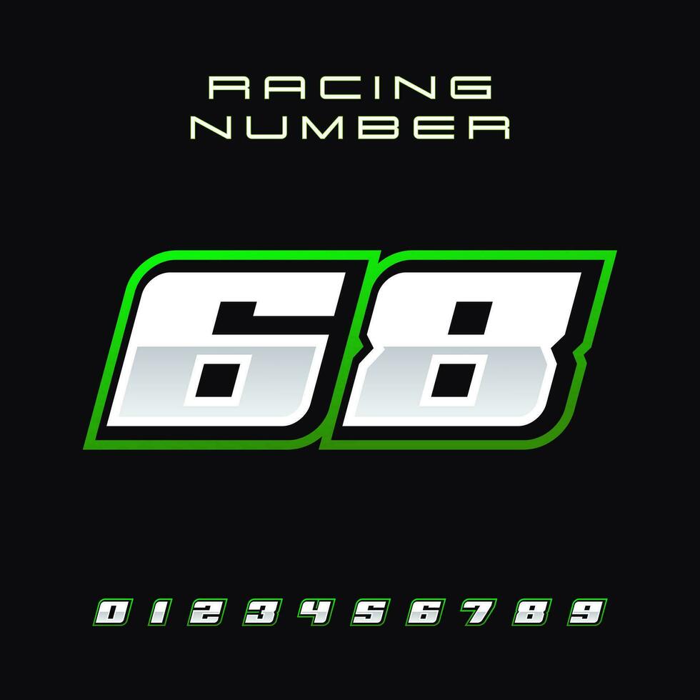 Racing Number Vector Design Template 68