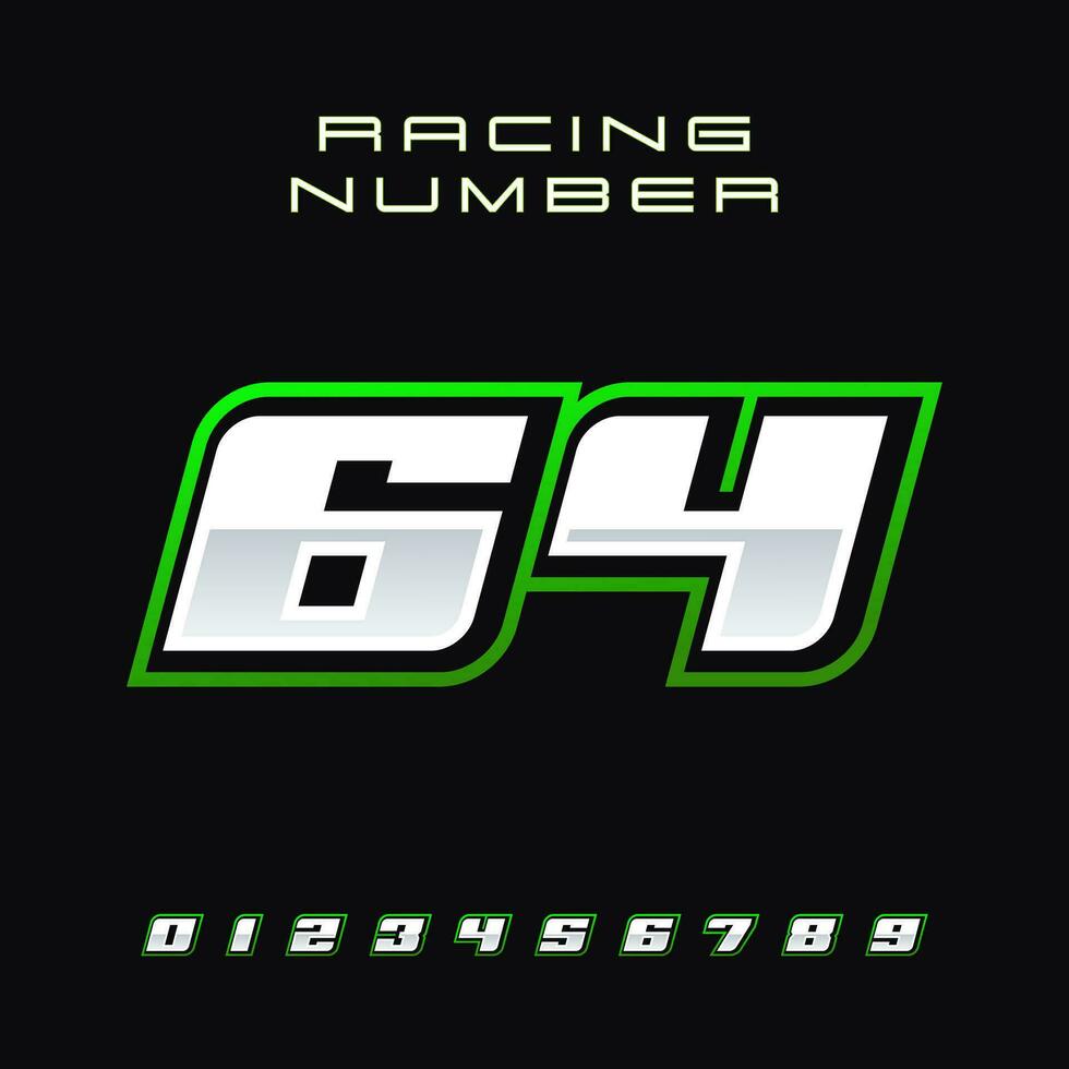 Racing Number Vector Design Template 64