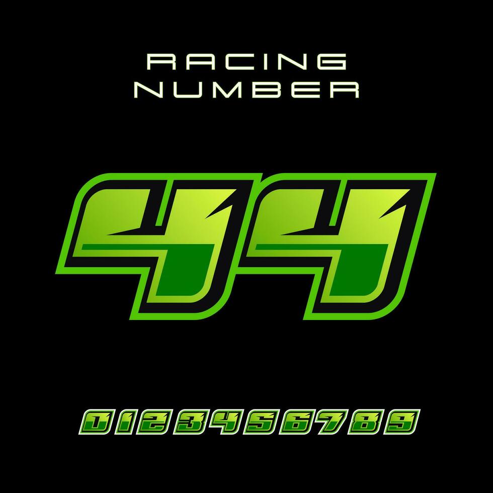 Racing Number 44 Vector Design Template