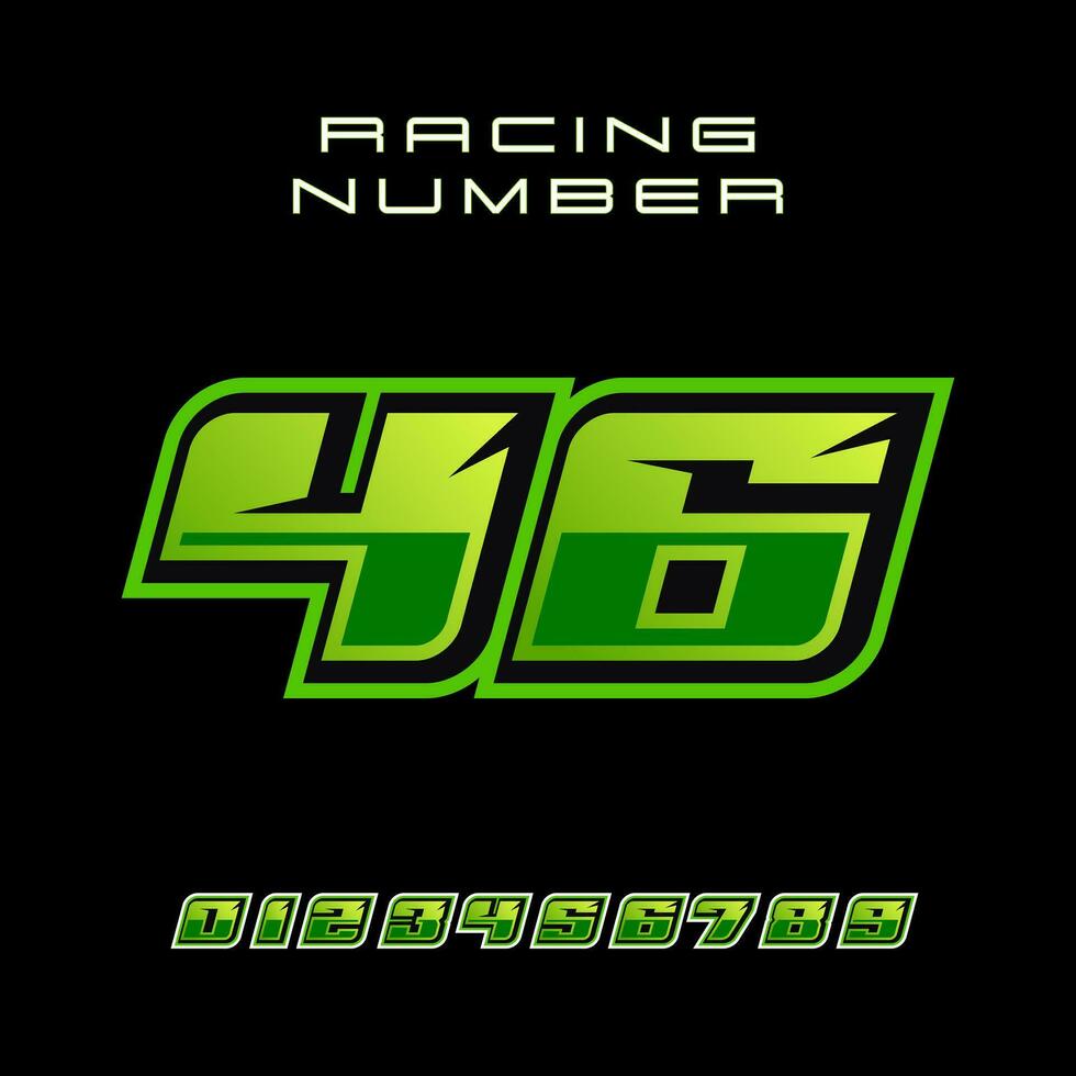 Racing Number 46 Vector Design Template
