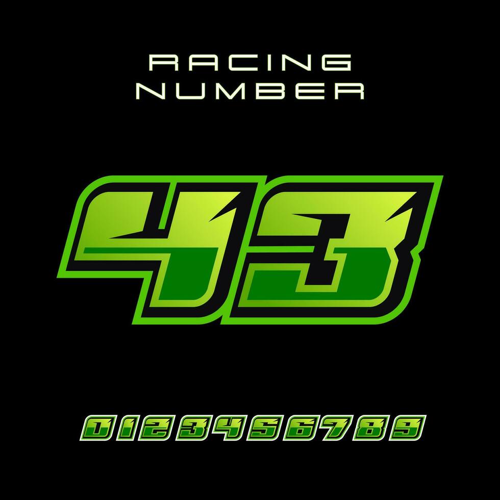 Racing Number 43 Vector Design Template