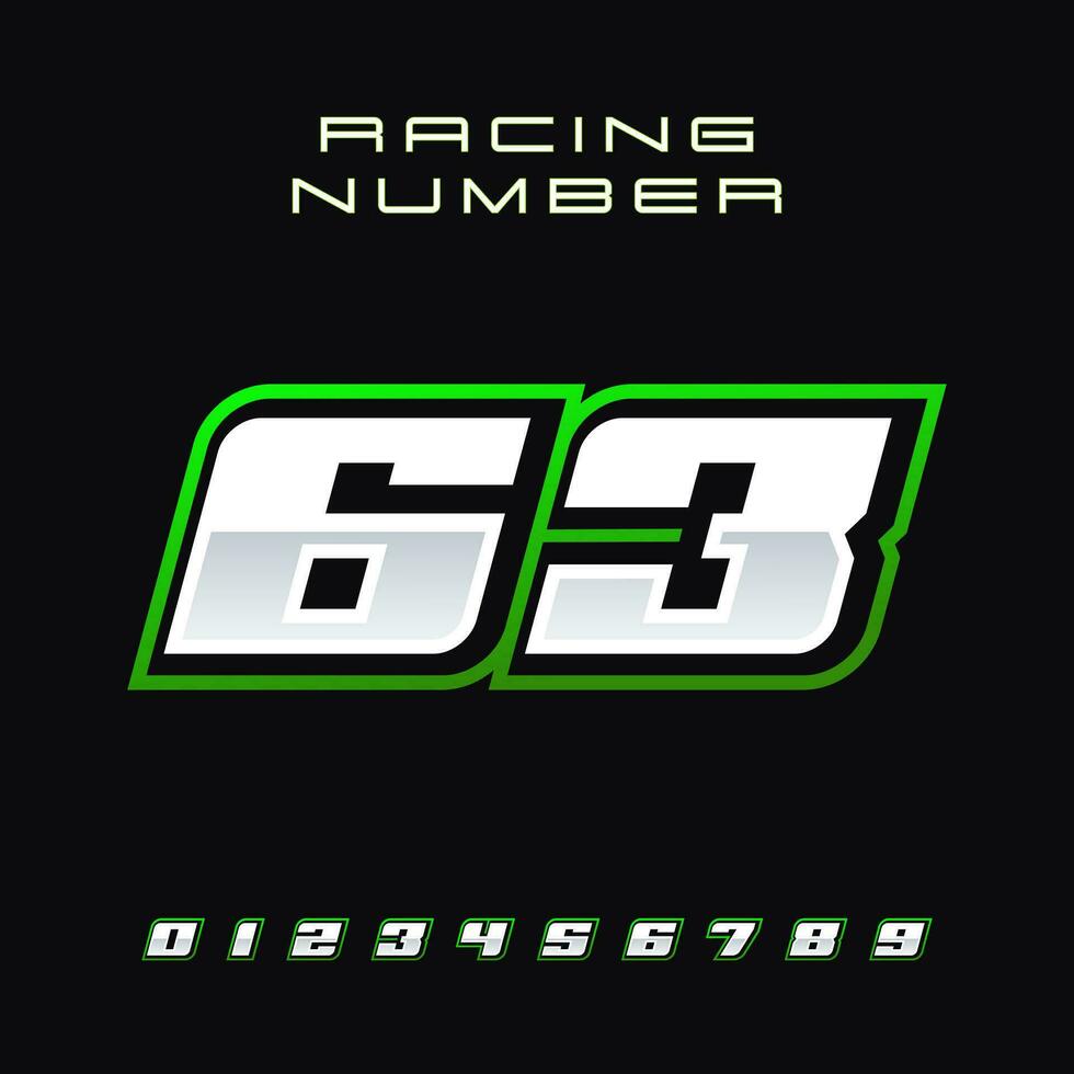 Racing Number Vector Design Template 63