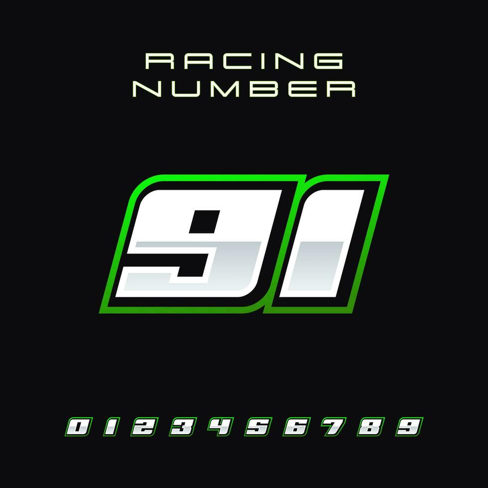 Racing Number Vector Design Template 91