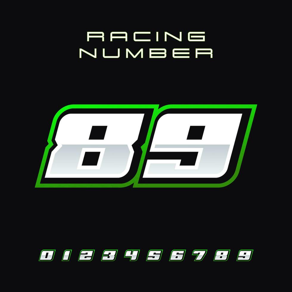 Racing Number Vector Design Template 89