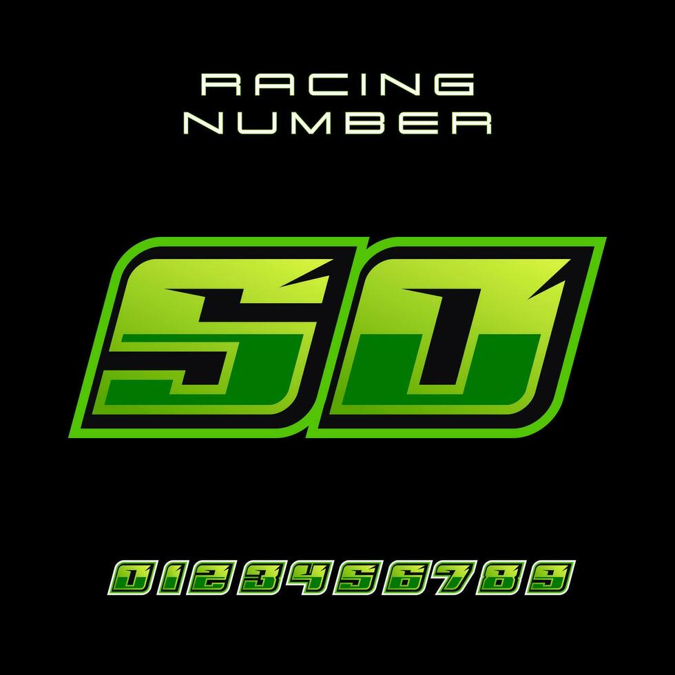 Racing Number 50 Vector Design Template
