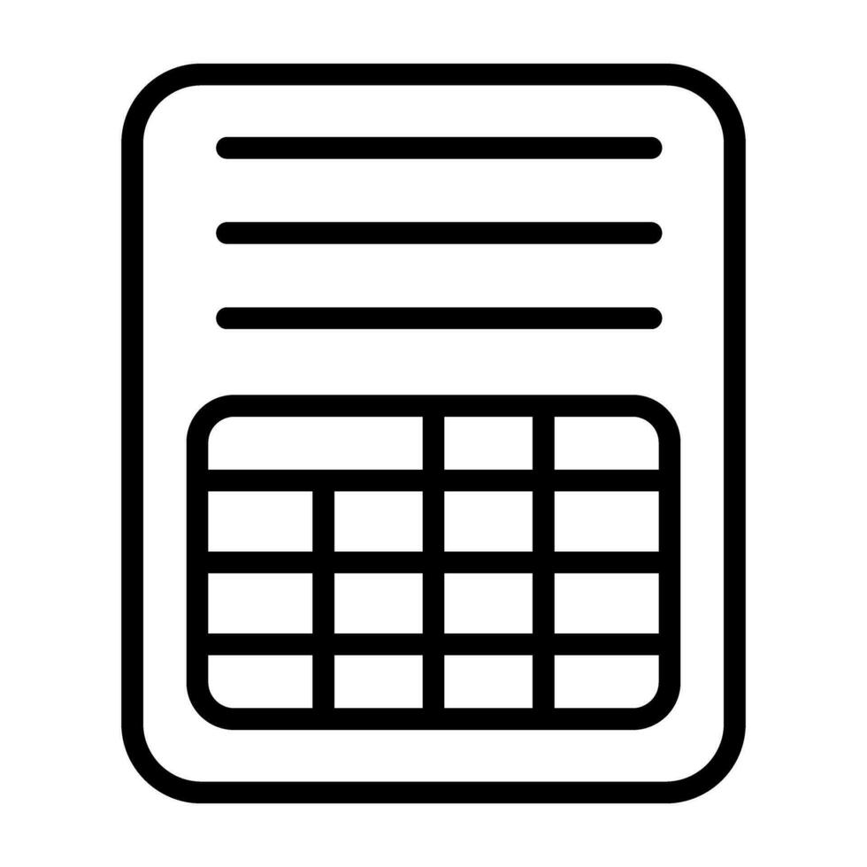 Spreadsheet Vector Icon