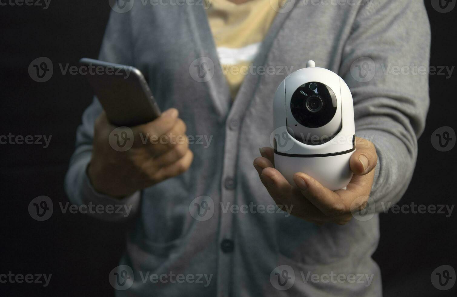 IP wifi wireless security camera supports Internet installation technology, security systems, smart home applications. photo