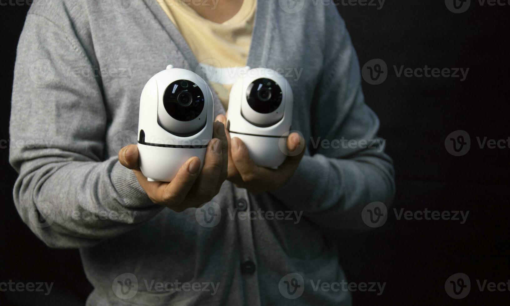 IP wifi wireless security camera supports Internet installation technology, security systems, smart home applications. photo