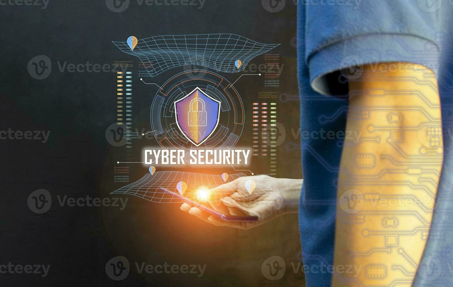 cyber security It is a system developed to act as a security for access to data, networks, devices, programs and attacks that will cause damage or access by unauthorized persons. photo