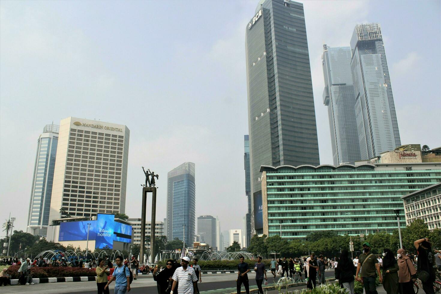 Jakarta, Indonesia-18 June 2023 bundaran hi view in the afternoon photo