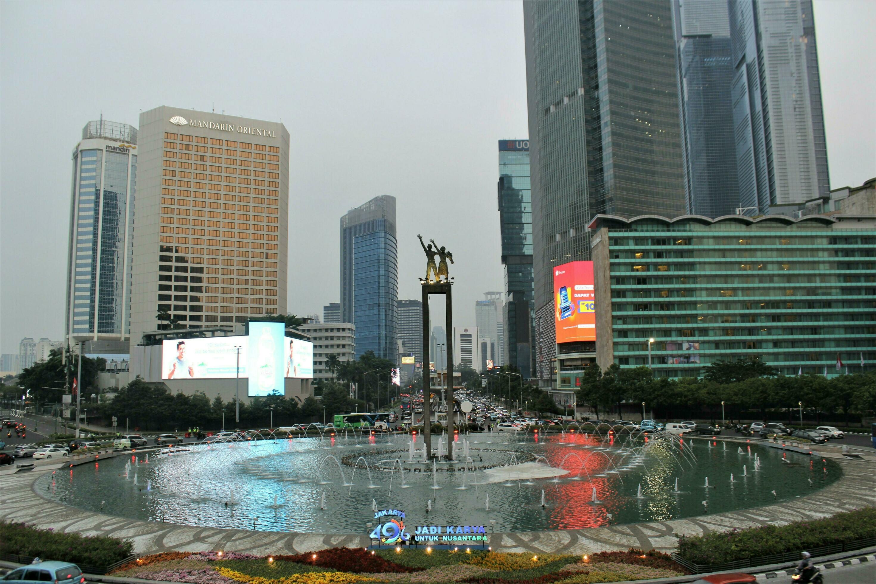 Jakarta, Indonesia-18 June 2023 bundaran hi view in the afternoon