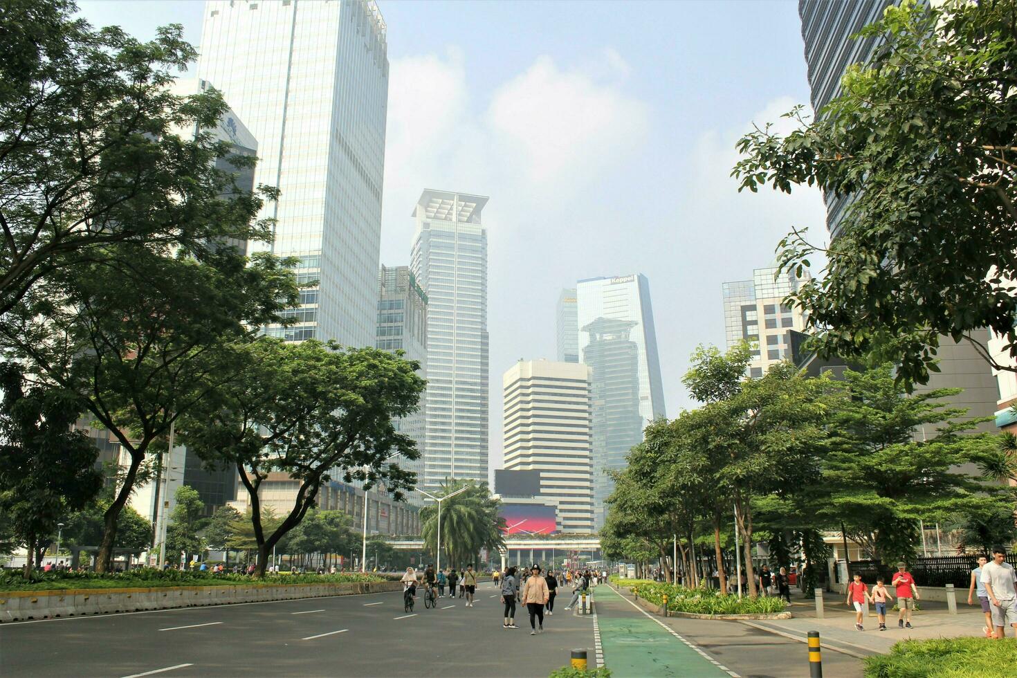 Jakarta, Indonesia-18 June 2023 view of sudirman street photo