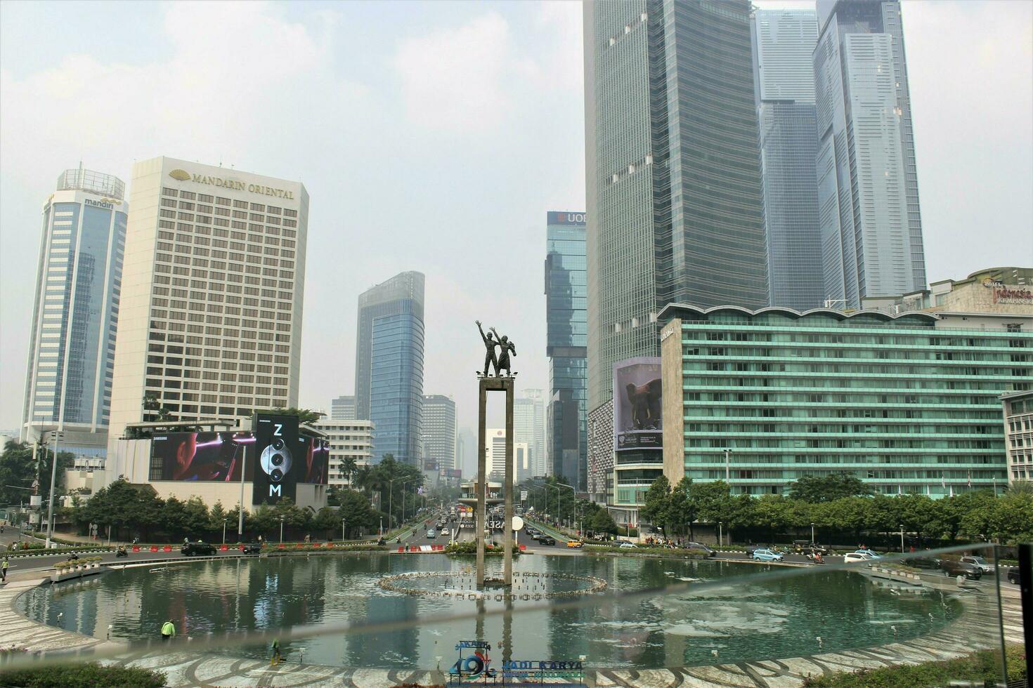 Jakarta, Indonesia-18 June 2023 bundaran hi view in the afternoon photo