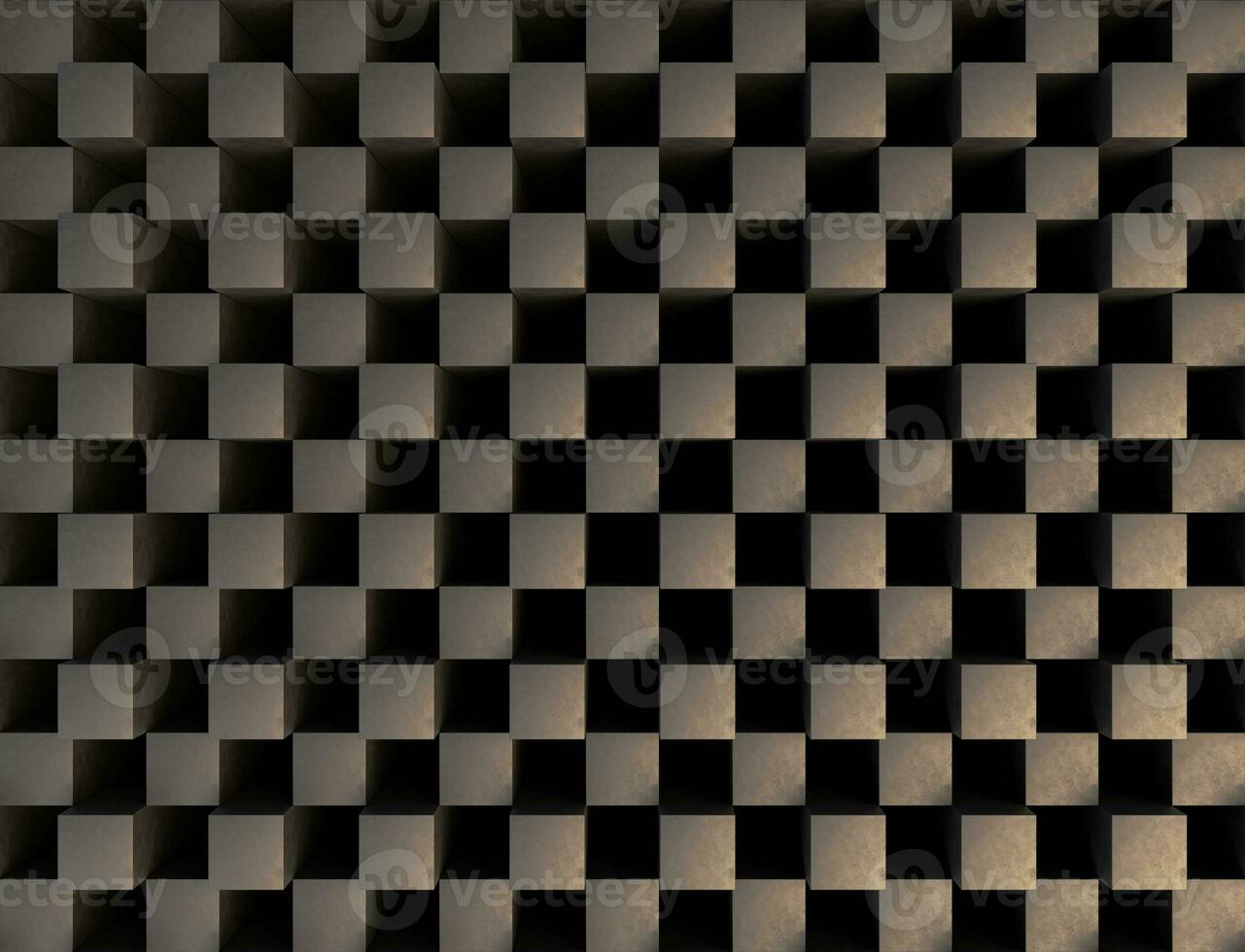 3d cube symmetrically black geometry background wallpaper with dark concrete texture photo