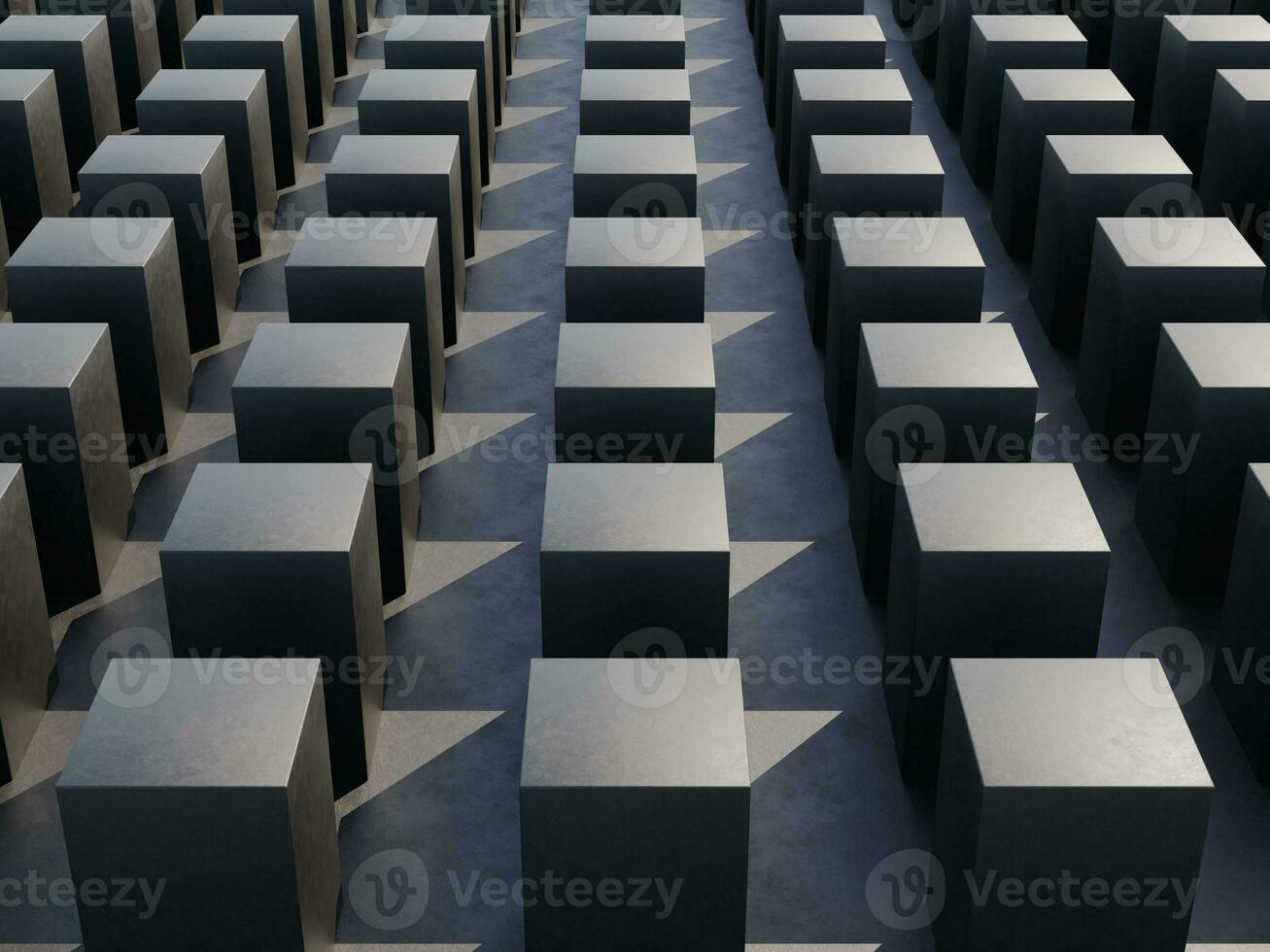 3d symmetrical cube pattern geometry on the flat surface with dark concrete texture background wallpaper photo