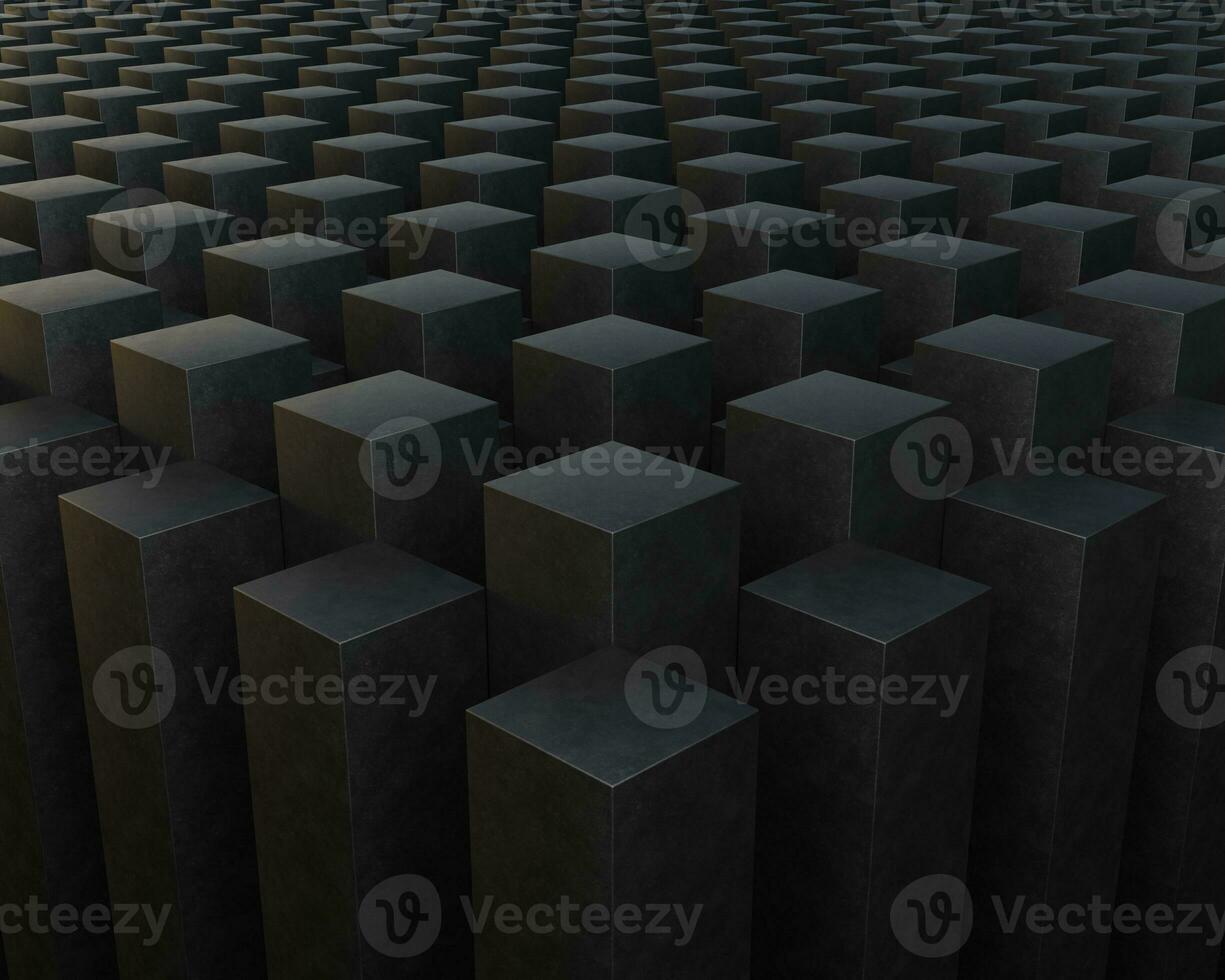 3d elegant black cube block diagonal pattern geometry background wallpaper dark concrete texture photo