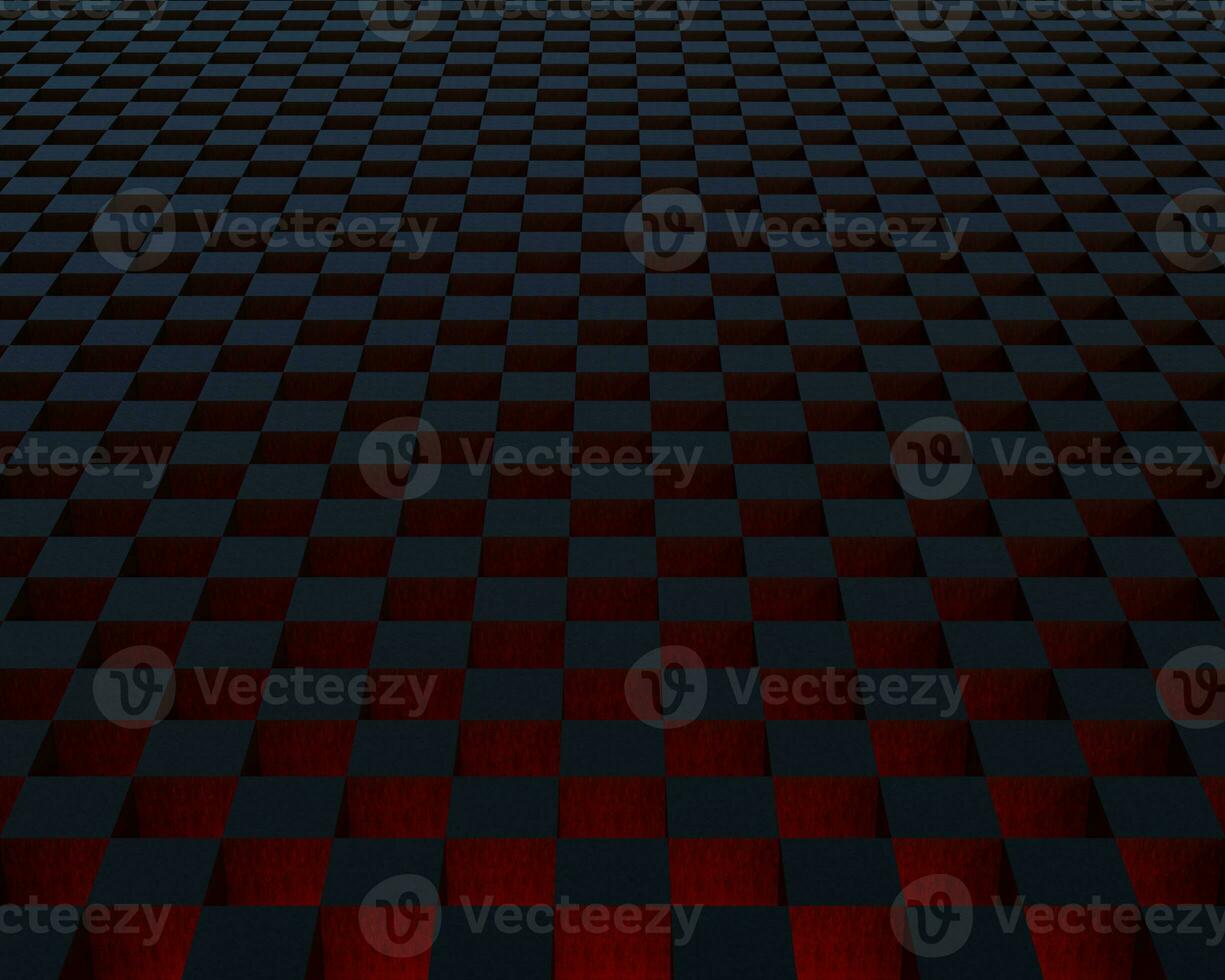 3d black cube geometrical pattern with red light effect from the bottom and dark concrete texture background wallpaper photo