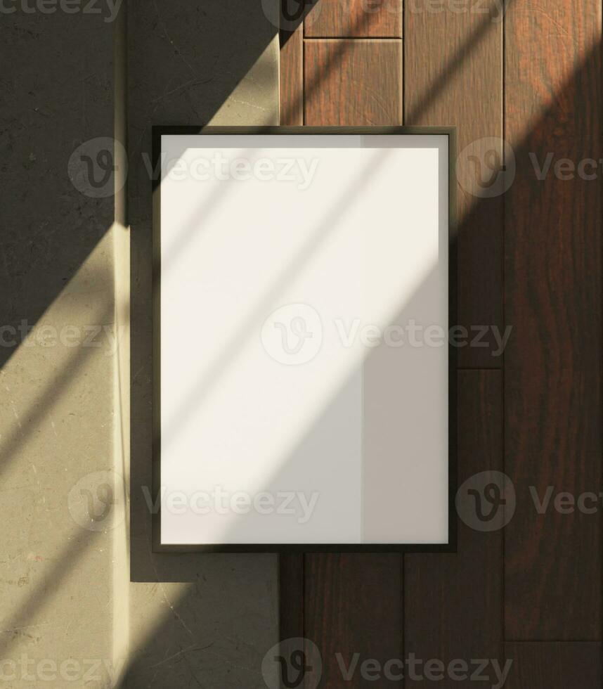 Simple frame mockup at the verge of the stairs photo