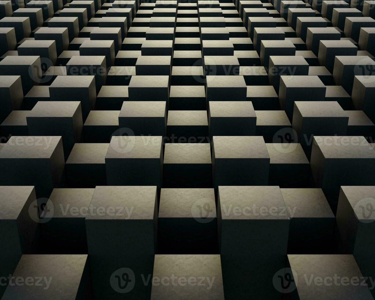 3d elegant black cube pattern geometry background wallpaper dark concrete texture photo