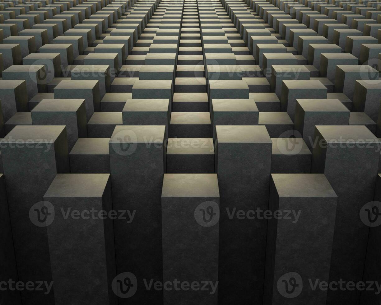 3d elegant black cube block pattern geometry background wallpaper dark concrete texture photo