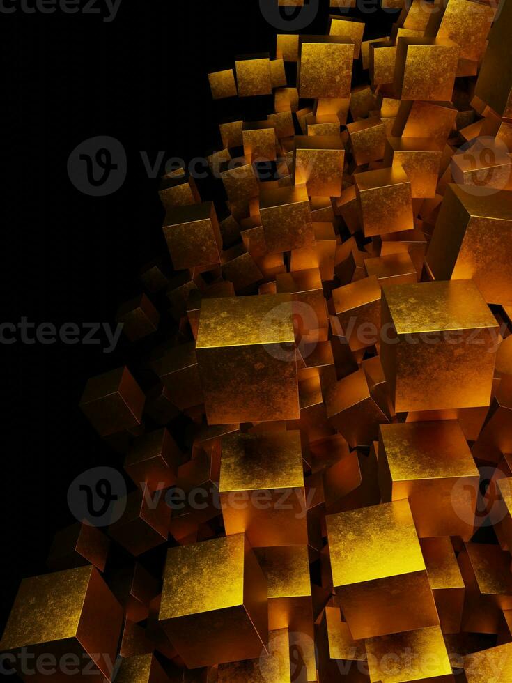 elegant and luxurious 3d abstract geometry background wallpaper with beautiful gold texture photo