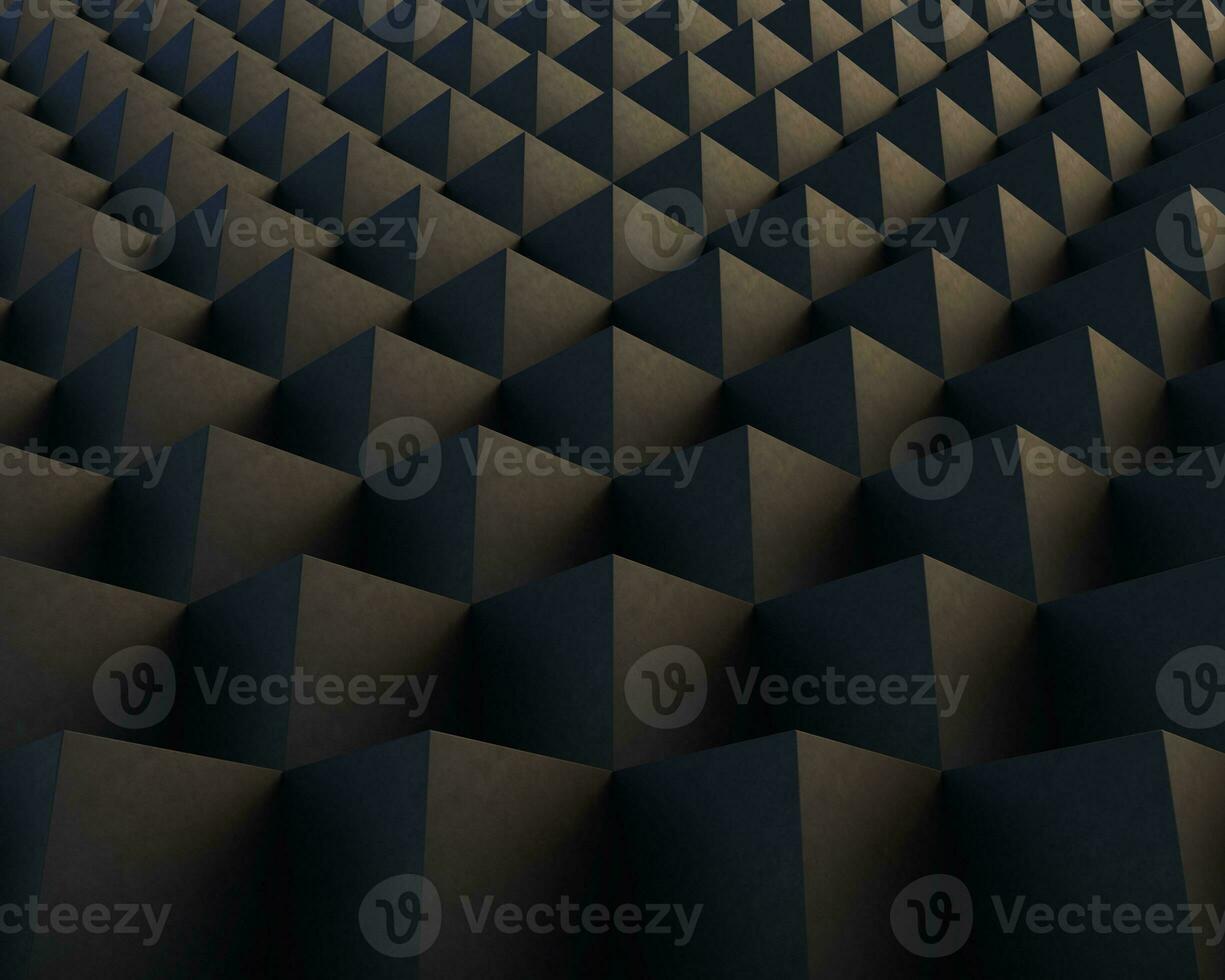 3d render dark black diagonal box pattern background wallpaper with light effect photo
