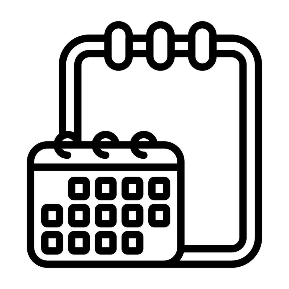 Memo pad with calendar Vector Icon