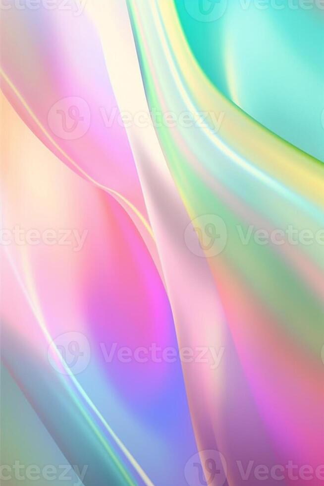 Iridescent chrome wavy gradient soft fabric texture abstract background. Created with technology photo
