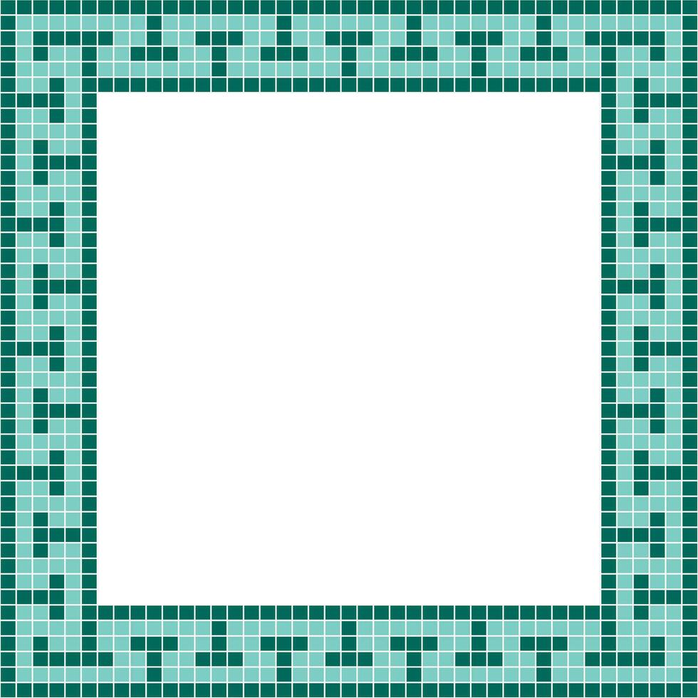 Green tile frame, Mosaic tile frame, Tile frame, Seamless pattern, Mosaic seamless pattern, Mosaic tiles texture or background. Bathroom wall tiles, floor tiles with beautiful pattern vector