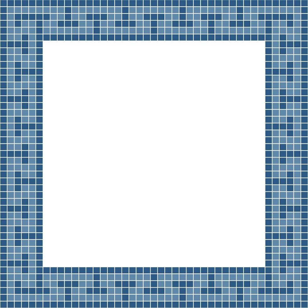 Navy blue tile frame, Mosaic tile frame, Tile frame, Seamless pattern, Mosaic seamless pattern, Mosaic tiles texture or background. Bathroom wall tiles, floor tiles with beautiful pattern vector