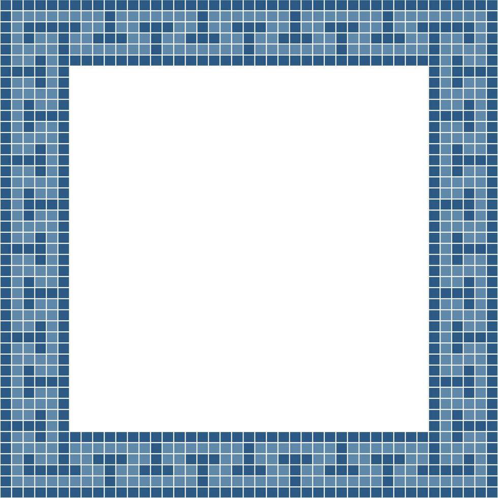 Navy blue tile frame, Mosaic tile frame, Tile frame, Seamless pattern, Mosaic seamless pattern, Mosaic tiles texture or background. Bathroom wall tiles, floor tiles with beautiful pattern vector