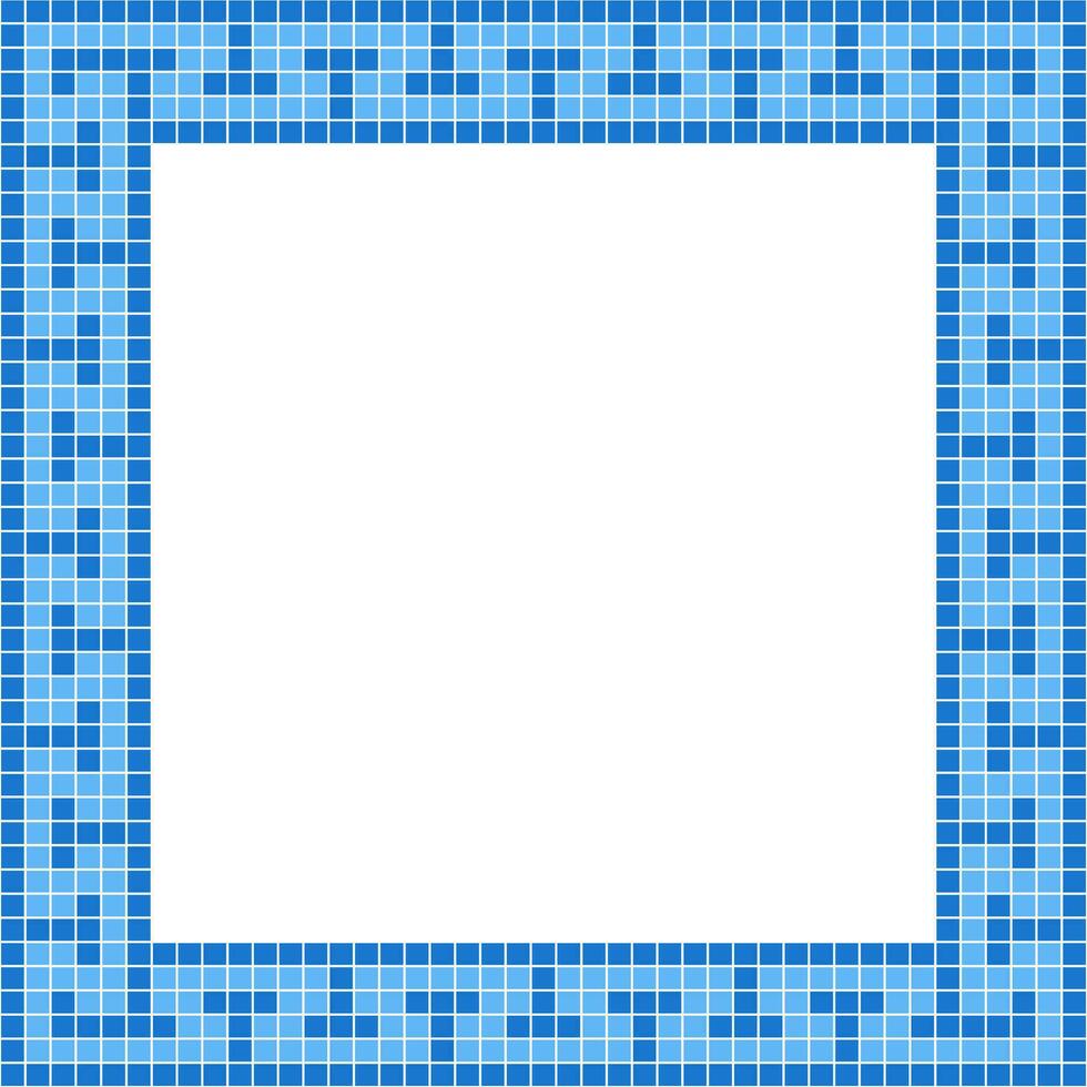 Blue tile frame, Mosaic tile frame, Tile frame, Seamless pattern, Mosaic seamless pattern, Mosaic tiles texture or background. Bathroom wall tiles, floor tiles with beautiful pattern vector