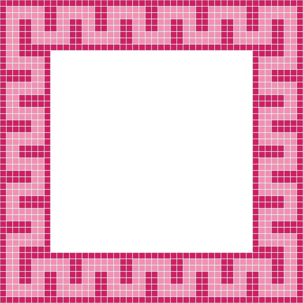 Pink tile frame, Mosaic tile frame, Tile frame, Seamless pattern, Mosaic seamless pattern, Mosaic tiles texture or background. Bathroom wall tiles, floor tiles with beautiful pattern vector