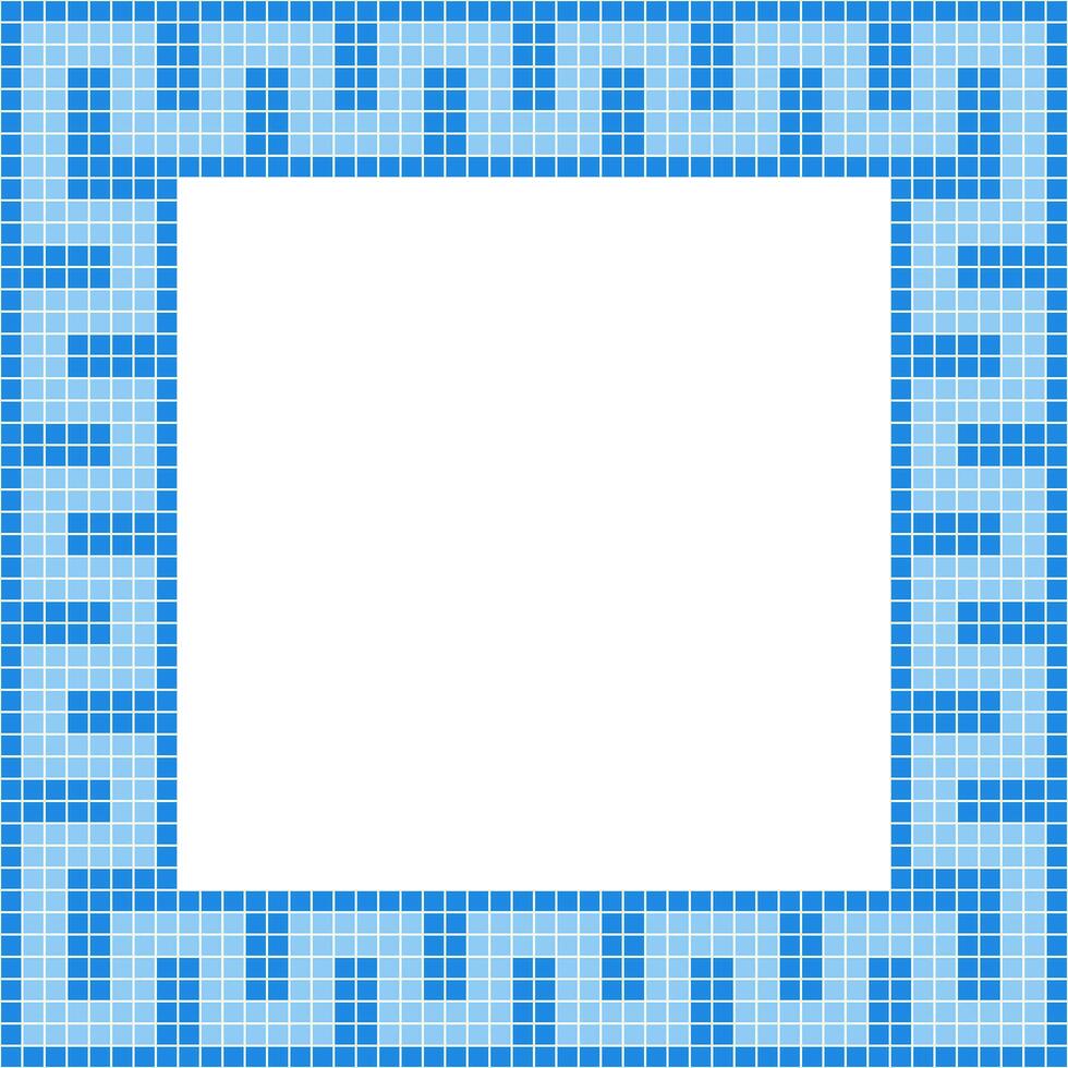 Blue tile frame, Mosaic tile frame, Tile frame, Seamless pattern, Mosaic seamless pattern, Mosaic tiles texture or background. Bathroom wall tiles, floor tiles with beautiful pattern vector