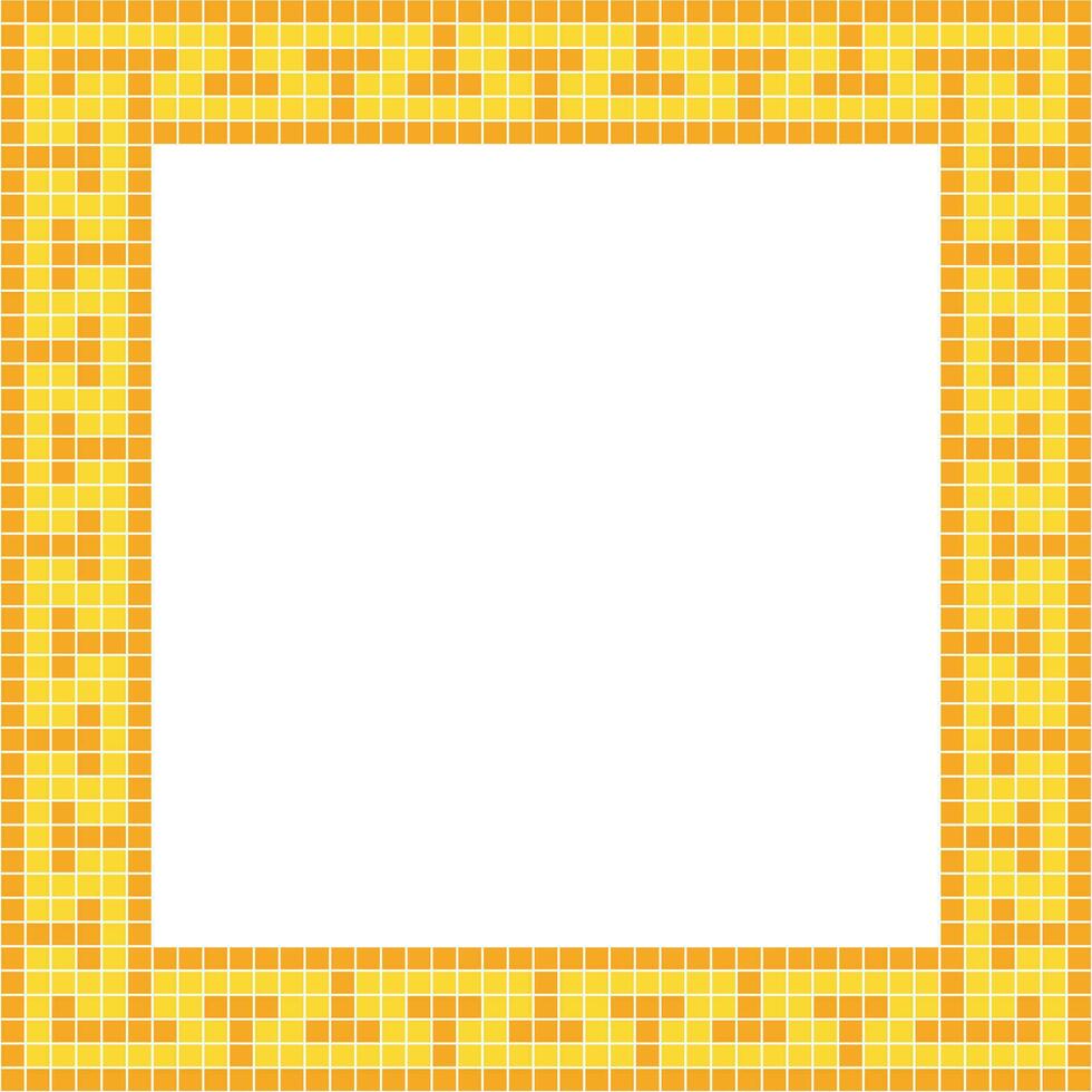 Yellow tile frame, Mosaic tile frame, Tile frame, Seamless pattern, Mosaic seamless pattern, Mosaic tiles texture or background. Bathroom wall tiles, floor tiles with beautiful pattern vector