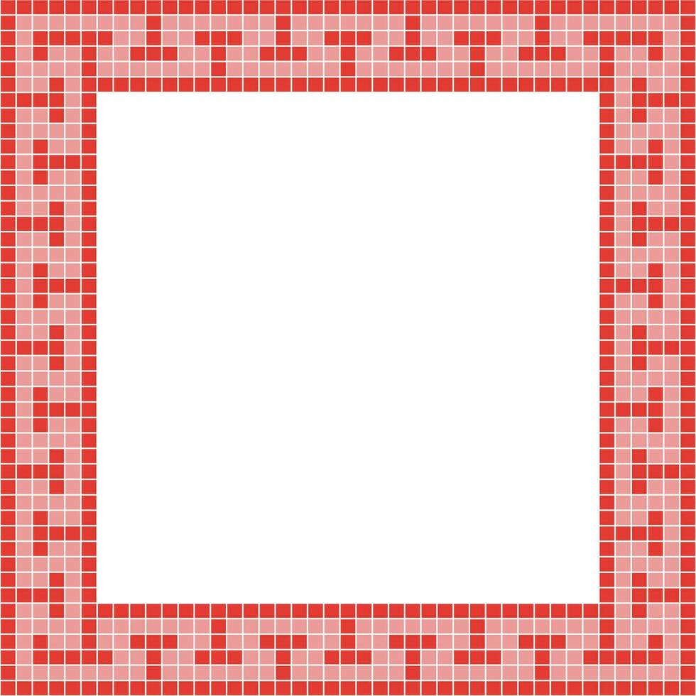 Red tile frame, Mosaic tile frame, Tile frame, Seamless pattern, Mosaic seamless pattern, Mosaic tiles texture or background. Bathroom wall tiles, floor tiles with beautiful pattern vector