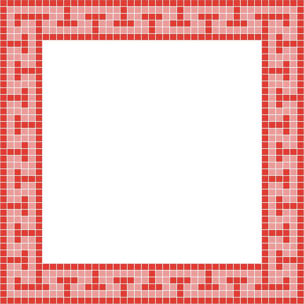 Red tile frame, Mosaic tile frame, Tile frame, Seamless pattern, Mosaic seamless pattern, Mosaic tiles texture or background. Bathroom wall tiles, floor tiles with beautiful pattern vector