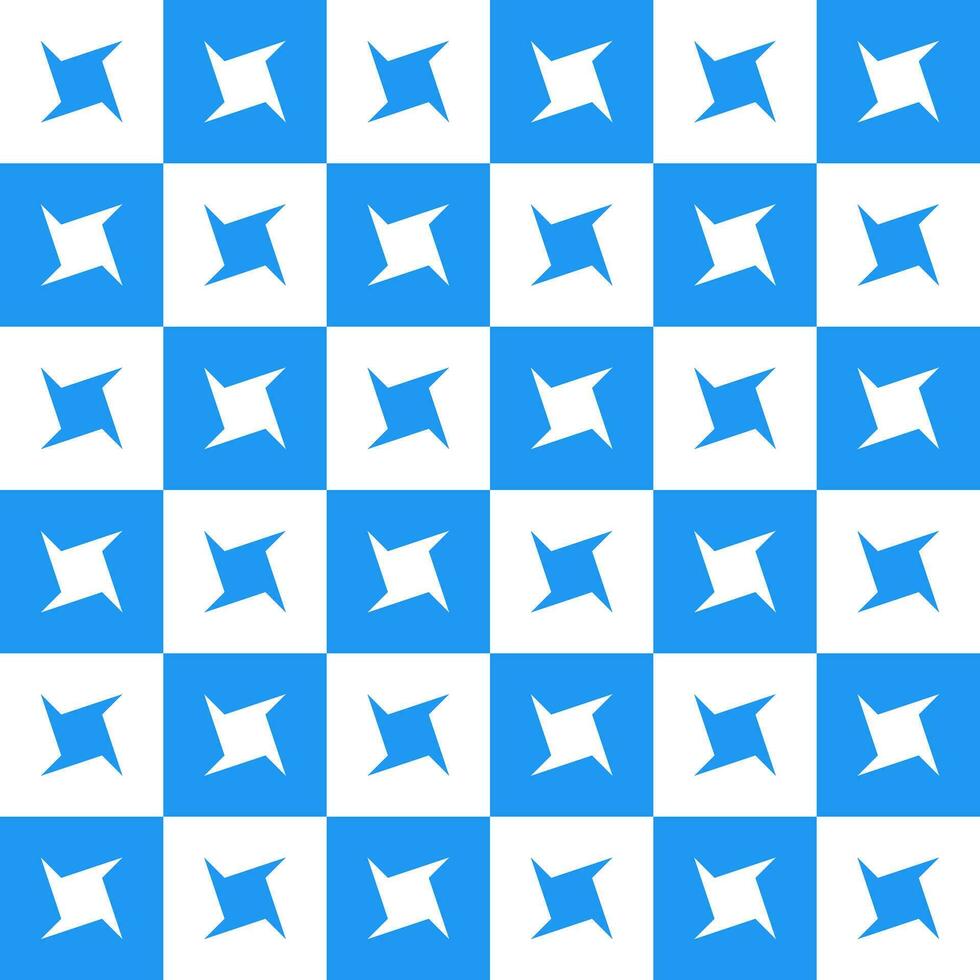 Blue ninja star. ninja star pattern. ninja star pattern background. ninja star background. Seamless pattern. for backdrop, decoration, Gift wrapping vector