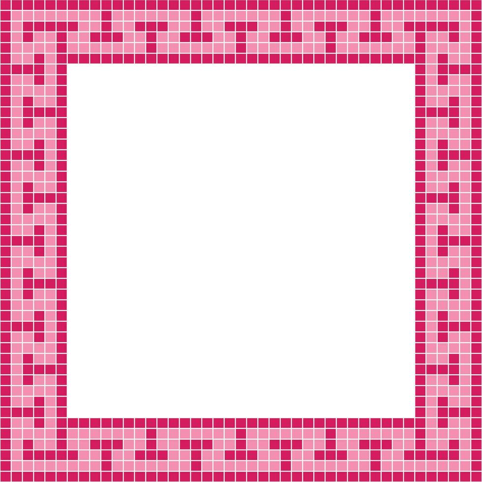 Pink tile frame, Mosaic tile frame, Tile frame, Seamless pattern, Mosaic seamless pattern, Mosaic tiles texture or background. Bathroom wall tiles, floor tiles with beautiful pattern vector