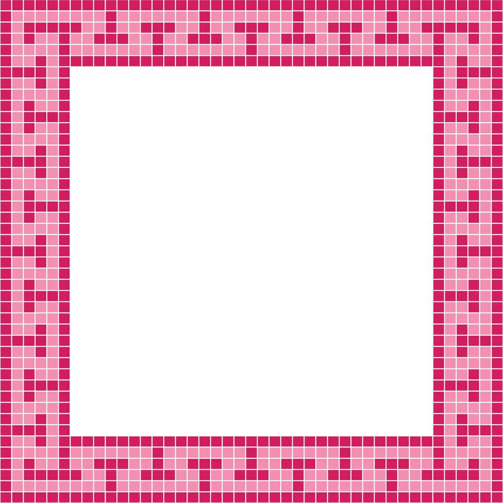 Pink tile frame, Mosaic tile frame, Tile frame, Seamless pattern, Mosaic seamless pattern, Mosaic tiles texture or background. Bathroom wall tiles, floor tiles with beautiful pattern vector