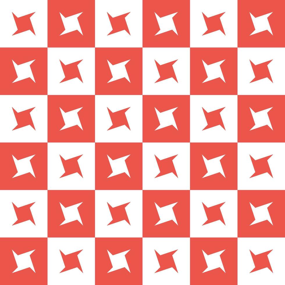 Red ninja star. ninja star pattern. ninja star pattern background. ninja star background. Seamless pattern. for backdrop, decoration, Gift wrapping vector