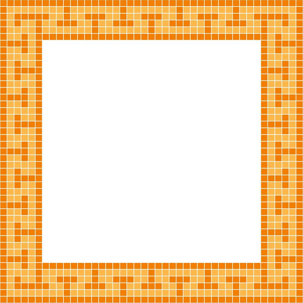 Orange tile frame, Mosaic tile frame, Tile frame, Seamless pattern, Mosaic seamless pattern, Mosaic tiles texture or background. Bathroom wall tiles, floor tiles with beautiful pattern vector