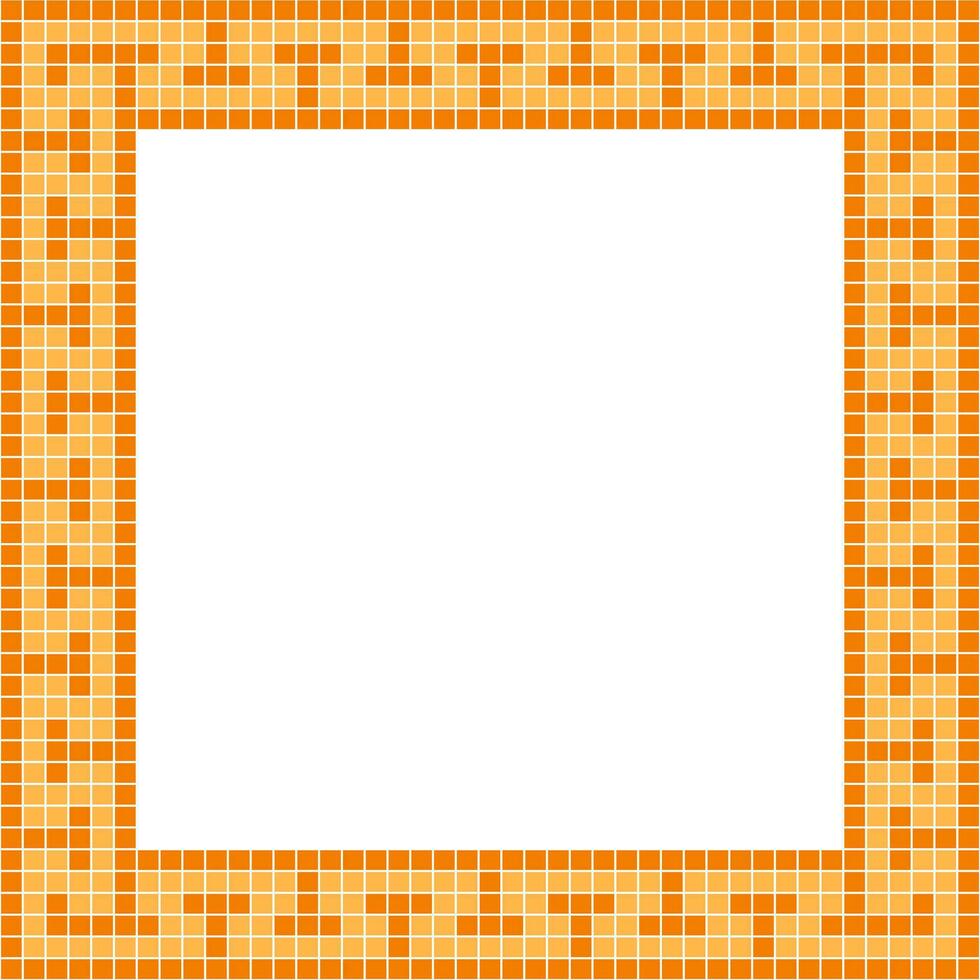 Orange tile frame, Mosaic tile frame, Tile frame, Seamless pattern, Mosaic seamless pattern, Mosaic tiles texture or background. Bathroom wall tiles, floor tiles with beautiful pattern vector