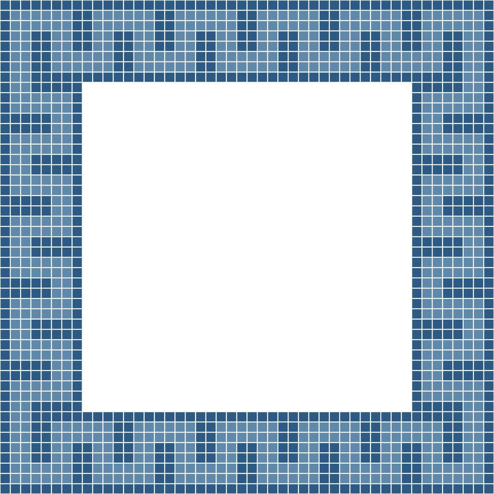 Navy blue tile frame, Mosaic tile frame, Tile frame, Seamless pattern, Mosaic seamless pattern, Mosaic tiles texture or background. Bathroom wall tiles, floor tiles with beautiful pattern vector