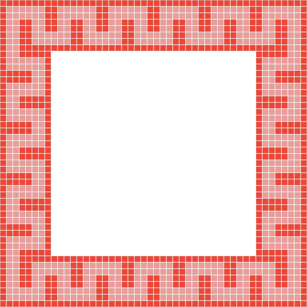 Red tile frame, Mosaic tile frame, Tile frame, Seamless pattern, Mosaic seamless pattern, Mosaic tiles texture or background. Bathroom wall tiles, floor tiles with beautiful pattern vector