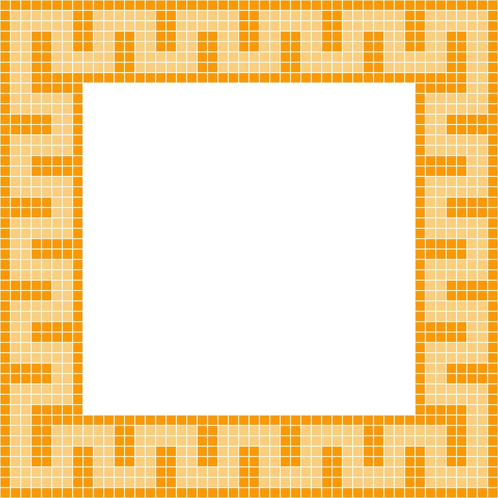 Orange tile frame, Mosaic tile frame, Tile frame, Seamless pattern, Mosaic seamless pattern, Mosaic tiles texture or background. Bathroom wall tiles, floor tiles with beautiful pattern vector