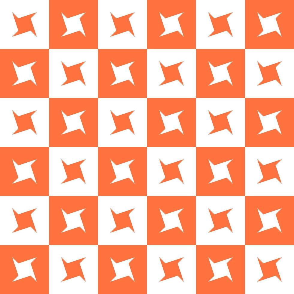 Orange ninja star. ninja star pattern. ninja star pattern background. ninja star background. Seamless pattern. for backdrop, decoration, Gift wrapping vector