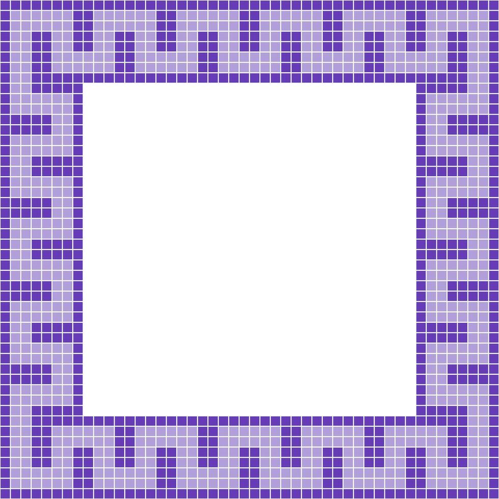 Purple tile frame, Mosaic tile frame, Tile frame, Seamless pattern, Mosaic seamless pattern, Mosaic tiles texture or background. Bathroom wall tiles, floor tiles with beautiful pattern vector