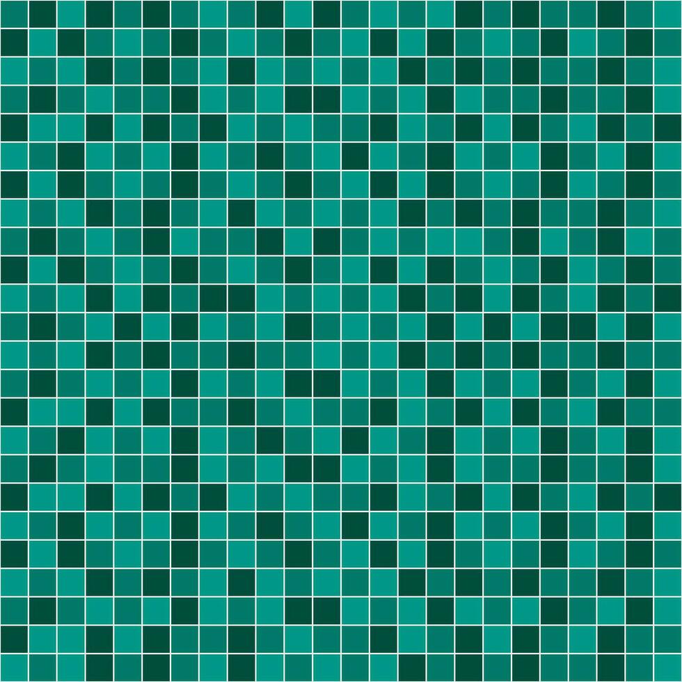 Green tile background, Mosaic tile background, Tile background, Seamless pattern, Mosaic seamless pattern, Mosaic tiles texture or background. Bathroom wall tiles, swimming pool tiles. vector