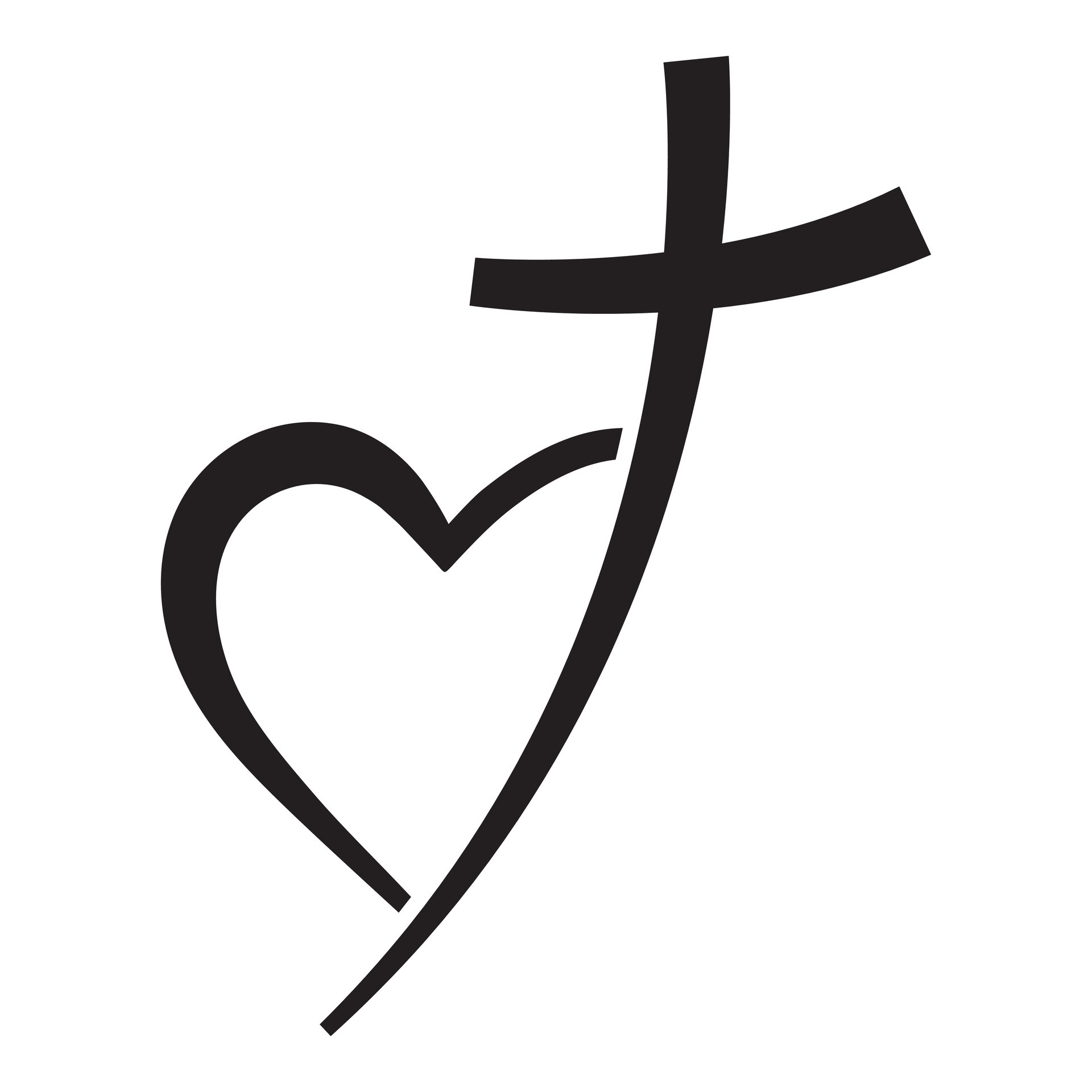 Christian Cross Icon In Heart Shape Abstract Religious Symbol Vector Christian Cross Icon In Heart Shape Abstract Religious Symbol Illustration Love Concept Vector
